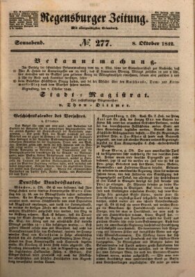 Regensburger Zeitung Samstag 8. Oktober 1842