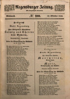 Regensburger Zeitung Mittwoch 19. Oktober 1842