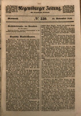 Regensburger Zeitung Mittwoch 30. November 1842