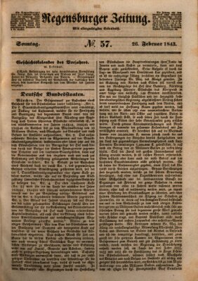 Regensburger Zeitung Sonntag 26. Februar 1843