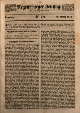 Regensburger Zeitung Sonntag 19. März 1843