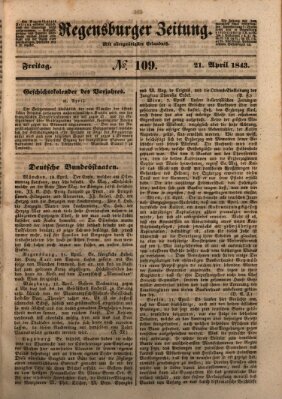 Regensburger Zeitung Freitag 21. April 1843