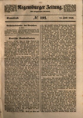 Regensburger Zeitung Samstag 15. Juli 1843