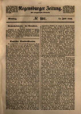 Regensburger Zeitung Montag 24. Juli 1843