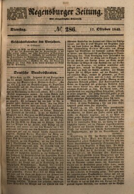 Regensburger Zeitung Dienstag 17. Oktober 1843