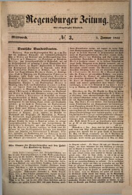 Regensburger Zeitung Mittwoch 3. Januar 1844
