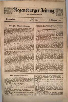 Regensburger Zeitung Donnerstag 4. Januar 1844