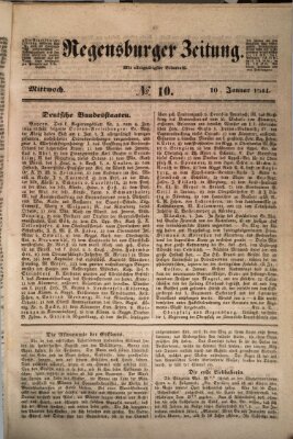 Regensburger Zeitung Mittwoch 10. Januar 1844