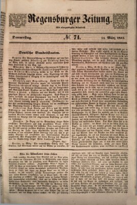 Regensburger Zeitung Donnerstag 14. März 1844