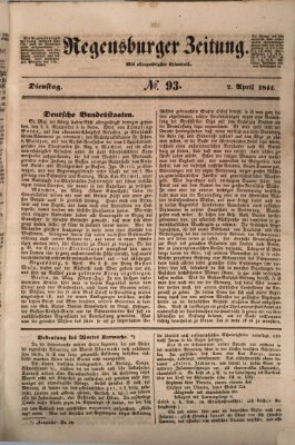 Regensburger Zeitung Dienstag 2. April 1844