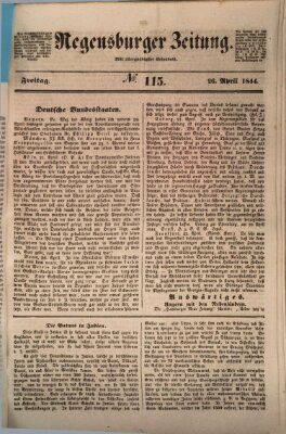 Regensburger Zeitung Freitag 26. April 1844
