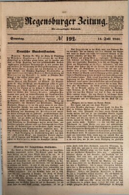 Regensburger Zeitung Sonntag 14. Juli 1844