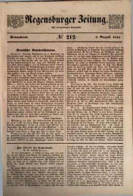 Regensburger Zeitung Samstag 3. August 1844