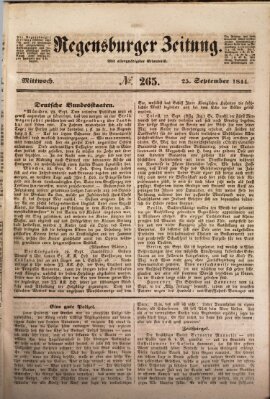 Regensburger Zeitung Mittwoch 25. September 1844