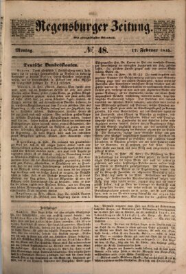 Regensburger Zeitung Montag 17. Februar 1845