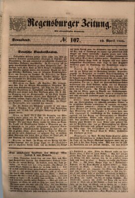Regensburger Zeitung Samstag 19. April 1845