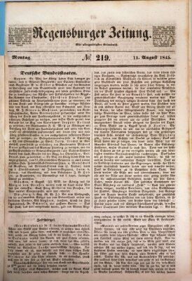 Regensburger Zeitung Montag 11. August 1845