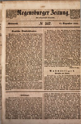 Regensburger Zeitung Mittwoch 17. Dezember 1845