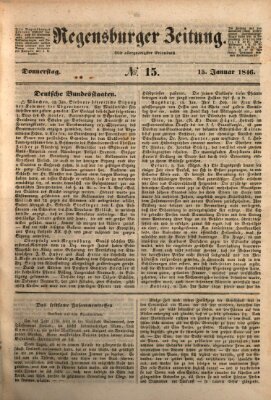 Regensburger Zeitung Donnerstag 15. Januar 1846