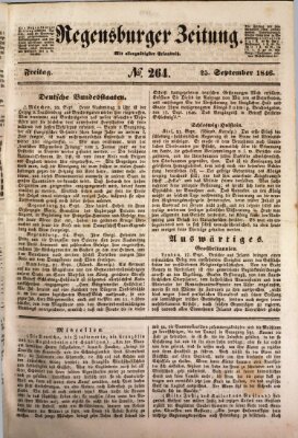 Regensburger Zeitung Freitag 25. September 1846