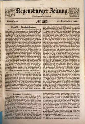 Regensburger Zeitung Samstag 26. September 1846
