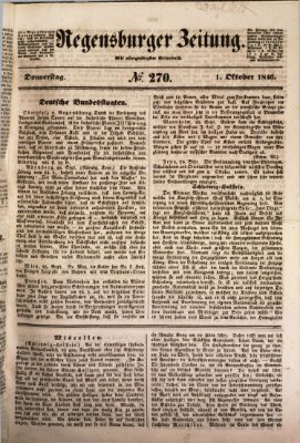 Regensburger Zeitung Donnerstag 1. Oktober 1846