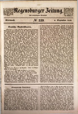 Regensburger Zeitung Mittwoch 9. Dezember 1846