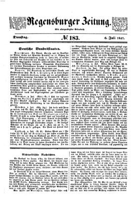 Regensburger Zeitung Dienstag 6. Juli 1847