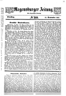 Regensburger Zeitung Dienstag 21. September 1847