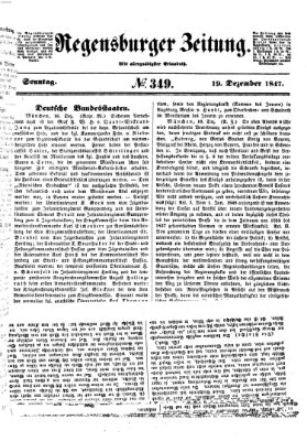 Regensburger Zeitung Sonntag 19. Dezember 1847