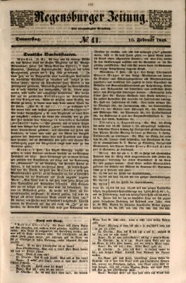 Regensburger Zeitung Donnerstag 10. Februar 1848