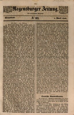 Regensburger Zeitung Samstag 1. April 1848