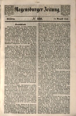 Regensburger Zeitung Sonntag 19. August 1849