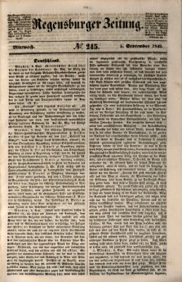 Regensburger Zeitung Mittwoch 5. September 1849