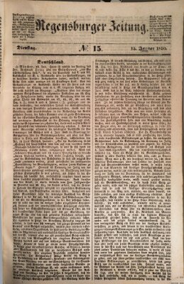 Regensburger Zeitung Dienstag 15. Januar 1850