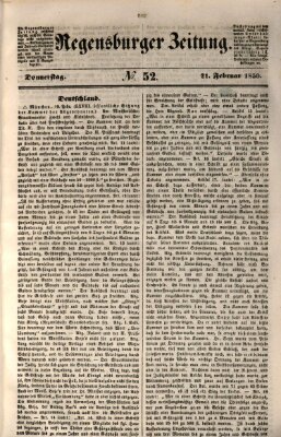 Regensburger Zeitung Donnerstag 21. Februar 1850