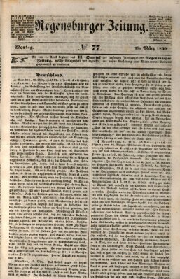 Regensburger Zeitung Montag 18. März 1850