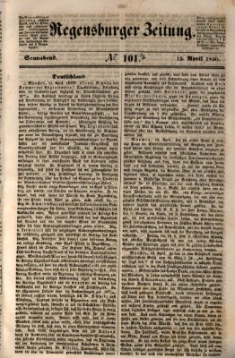 Regensburger Zeitung Samstag 13. April 1850