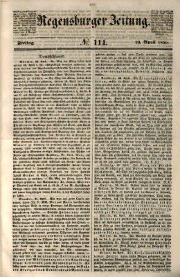 Regensburger Zeitung Freitag 26. April 1850