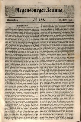 Regensburger Zeitung Donnerstag 11. Juli 1850