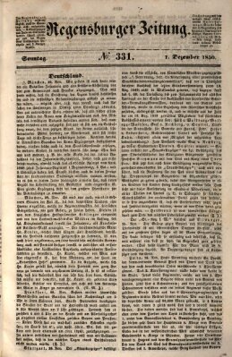 Regensburger Zeitung Sonntag 1. Dezember 1850