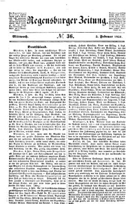 Regensburger Zeitung Mittwoch 5. Februar 1851