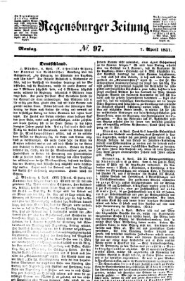 Regensburger Zeitung Montag 7. April 1851