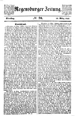Regensburger Zeitung Dienstag 16. März 1852