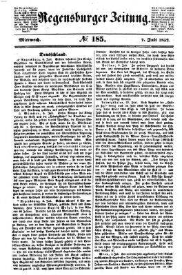 Regensburger Zeitung Mittwoch 7. Juli 1852