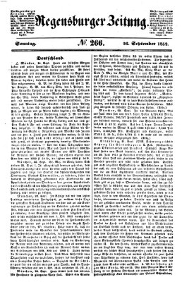 Regensburger Zeitung Sonntag 26. September 1852