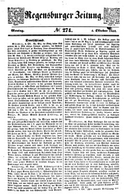 Regensburger Zeitung Montag 4. Oktober 1852