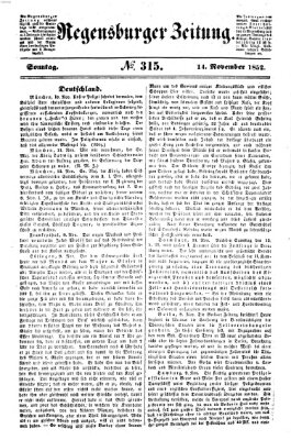 Regensburger Zeitung Sonntag 14. November 1852
