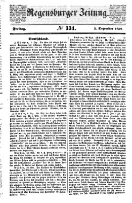 Regensburger Zeitung Freitag 3. Dezember 1852
