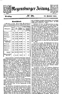 Regensburger Zeitung Dienstag 18. Januar 1853